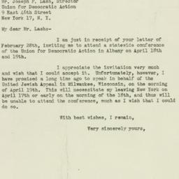 Letter: 1947 March 1