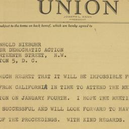 Telegram: 1946 December 26