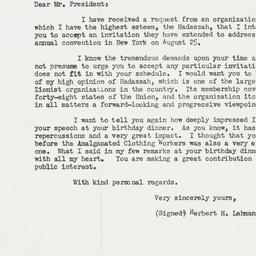Letter: 1954 May 26