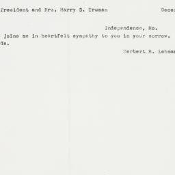 Telegram: 1952 December 6