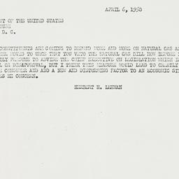 Telegram: 1950 April 6