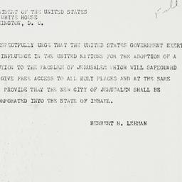 Telegram: 1949 November 17
