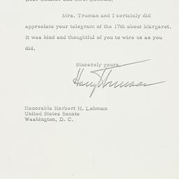 Telegram: 1956 March 19