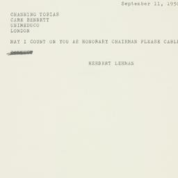 Telegram: 1950 September 11