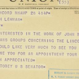 Telegram: 1951 November 28