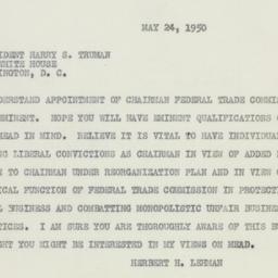 Telegram: 1950 May 24