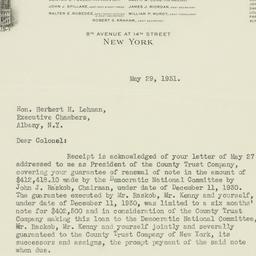 Letter: 1931 May 29