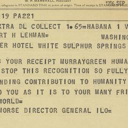 Telegram: 1956 September 2