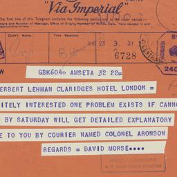 Telegram: 1945 August 23