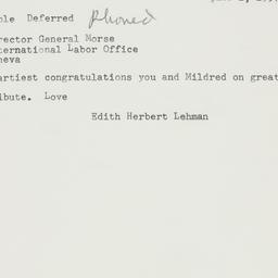 Telegram: 1957 June 1