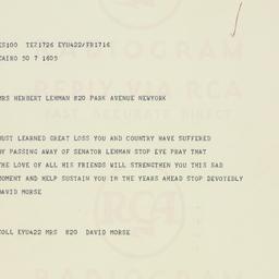 Telegram: 1963 December 7