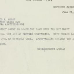 Telegram: 1950 June 21