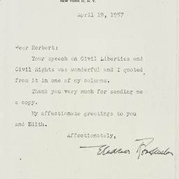 Letter: 1957 April 19