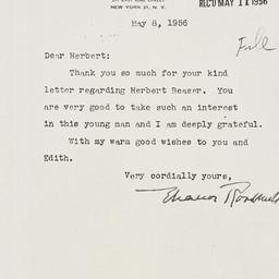 Letter: 1956 May 8