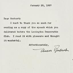 Letter: 1957 January 29
