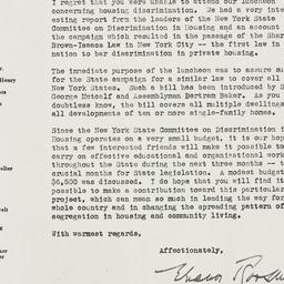 Letter: 1958 February 19