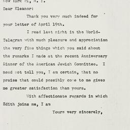 Letter: 1957 April 23