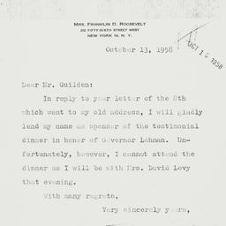 Letter: 1958 October 13