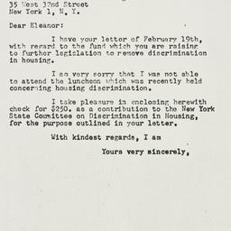 Letter: 1958 February 21