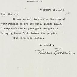 Letter: 1956 February 16