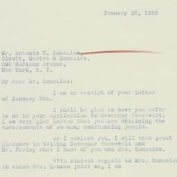 Letter: 1933 January 10