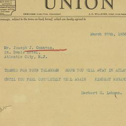 Telegram: 1936 March 29