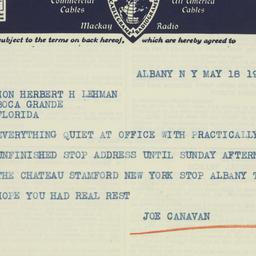 Telegram: 1933 May 18