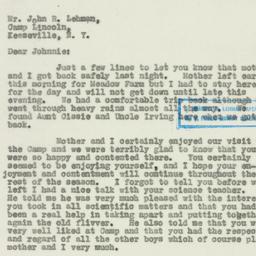 Letter: 1931 August 10