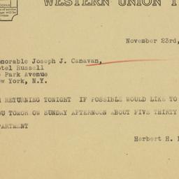 Telegram: 1935 November 23