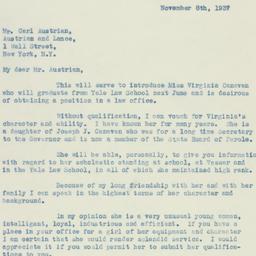 Letter: 1937 November 8