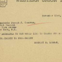 Telegram: 1935 November 23