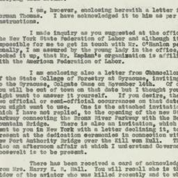 Memorandum: 1931 November 6