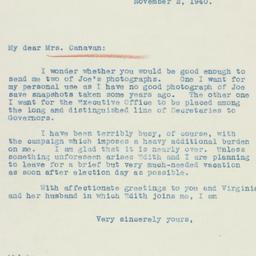Letter: 1940 November 2