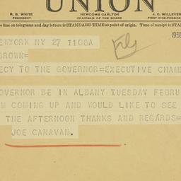 Telegram: 1938 February 27