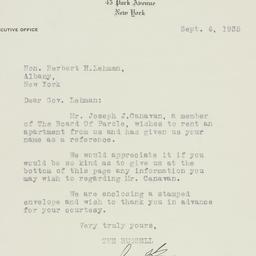 Letter: 1935 September 6