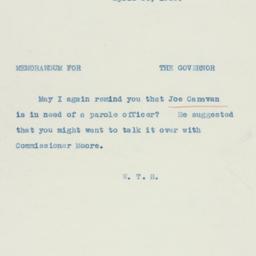 Memorandum: 1935 April 30