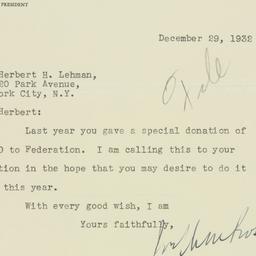 Letter: 1932 December 29