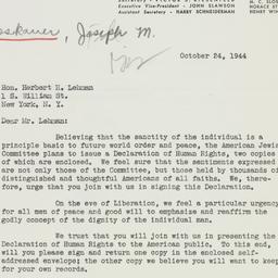 Letter: 1944 October 24