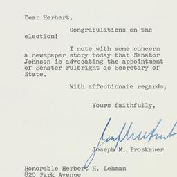 Letter: 1960 November 11