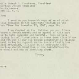 Letter: 1947 November 17