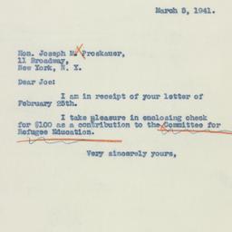Letter: 1941 March 5