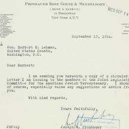 Letter: 1954 September 13