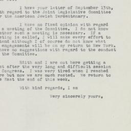 Letter: 1954 September 21