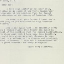 Letter: 1951 December 1