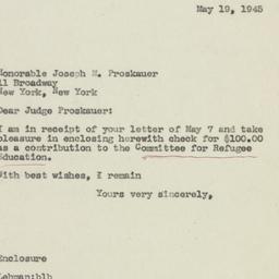Letter: 1945 May 19
