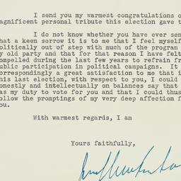 Letter: 1950 November 9