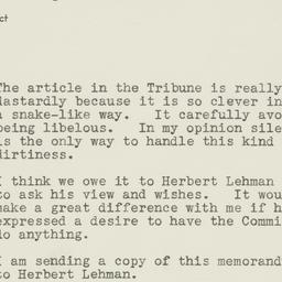 Memorandum: 1950 June 1