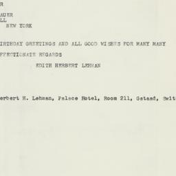 Telegram: 1957 August 5
