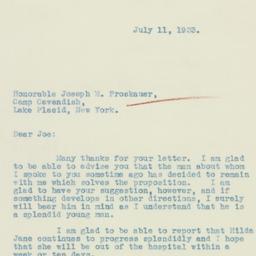 Letter: 1933 July 11