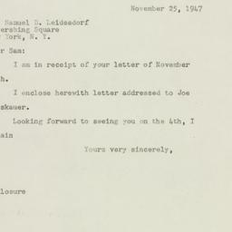 Letter: 1947 November 25